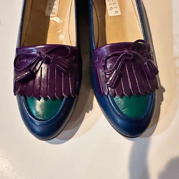 Perry Ellis Portfolio Tassel Loafers in Blue, Purple & Green New in Box - 7.5 B - Picture 4 of 14